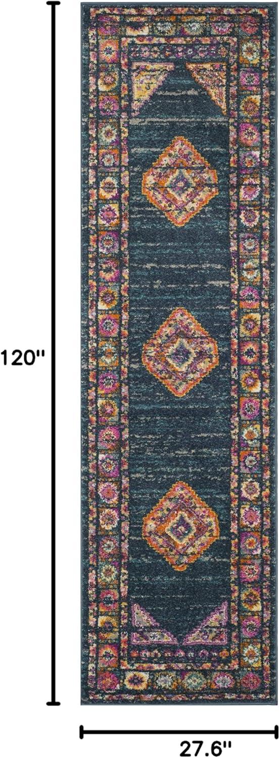 image:imageSAFAVIEH Madison Collection Area Rug 51 x 76 Light Blue amp Orange Boho Chic Medallion Design NonShedding amp Easy Care Ideal for High Traffic Areas in Living Room Bedroom MAD133ABlueFuchsia