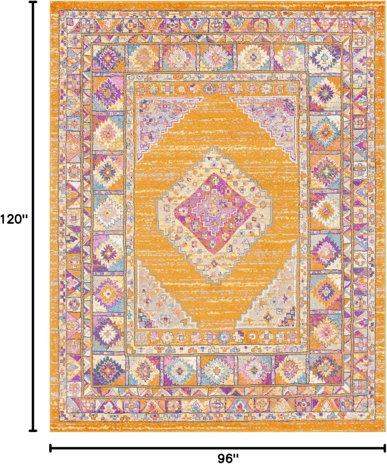 image:imageSAFAVIEH Madison Collection Area Rug 51 x 76 Light Blue amp Orange Boho Chic Medallion Design NonShedding amp Easy Care Ideal for High Traffic Areas in Living Room Bedroom MAD133AOrangeFuchsia