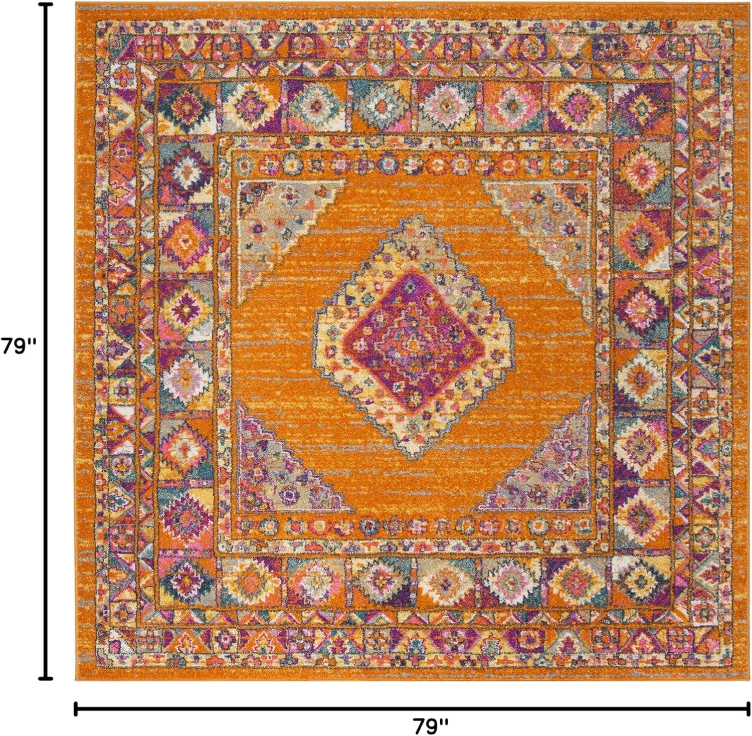 image:imageSAFAVIEH Madison Collection Area Rug 51 x 76 Light Blue amp Orange Boho Chic Medallion Design NonShedding amp Easy Care Ideal for High Traffic Areas in Living Room Bedroom MAD133AOrangeFuchsia
