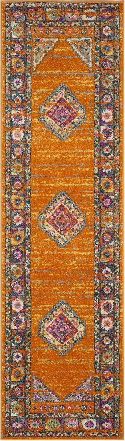 image:imageSAFAVIEH Madison Collection Area Rug 51 x 76 Light Blue amp Orange Boho Chic Medallion Design NonShedding amp Easy Care Ideal for High Traffic Areas in Living Room Bedroom MAD133AOrangeFuchsia