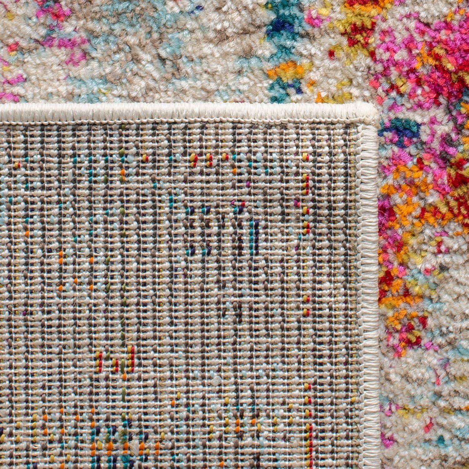 image:imageSAFAVIEH Madison Collection Area Rug 53 x 76 Cream amp Blue Boho Distressed Medallion Design NonShedding amp Easy Care Ideal for High Traffic Areas in Living Room Bedroom MAD474BGreyGold