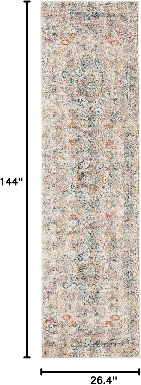 image:imageSAFAVIEH Madison Collection Area Rug 53 x 76 Cream amp Blue Boho Distressed Medallion Design NonShedding amp Easy Care Ideal for High Traffic Areas in Living Room Bedroom MAD474BGreyGold