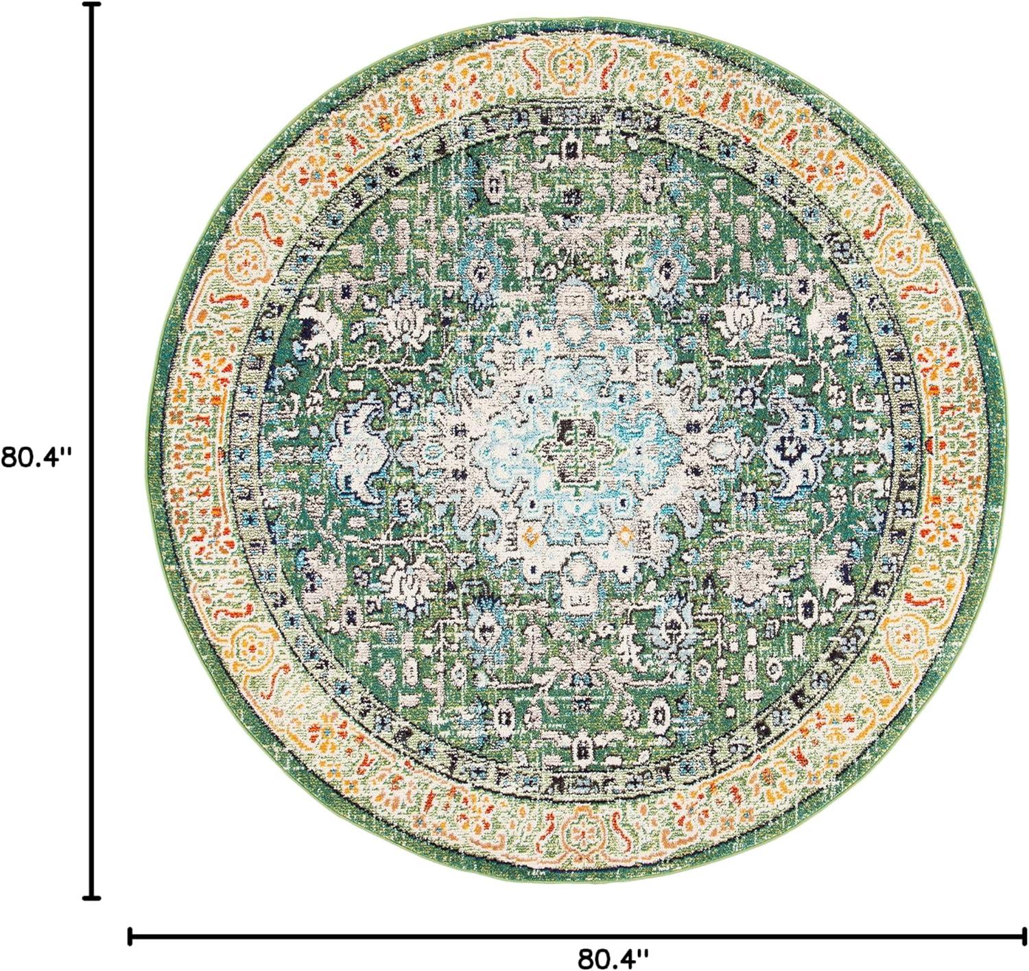 image:imageSAFAVIEH Madison Collection Area Rug 53 x 76 Cream amp Blue Boho Distressed Medallion Design NonShedding amp Easy Care Ideal for High Traffic Areas in Living Room Bedroom MAD474BGreenTurquoise