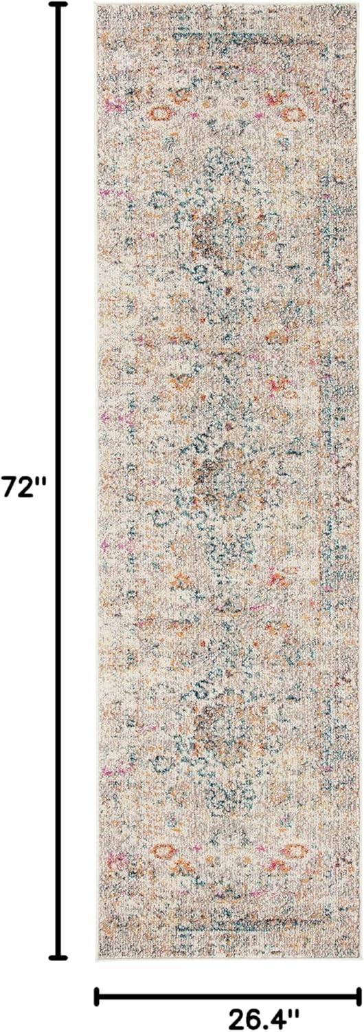 image:imageSAFAVIEH Madison Collection Area Rug 53 x 76 Cream amp Blue Boho Distressed Medallion Design NonShedding amp Easy Care Ideal for High Traffic Areas in Living Room Bedroom MAD474BGreyGold
