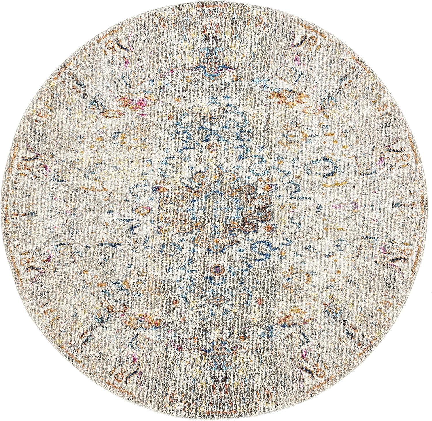 image:imageSAFAVIEH Madison Collection Area Rug 53 x 76 Cream amp Blue Boho Distressed Medallion Design NonShedding amp Easy Care Ideal for High Traffic Areas in Living Room Bedroom MAD474BGreyGold