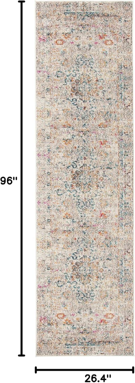 image:imageSAFAVIEH Madison Collection Area Rug 53 x 76 Cream amp Blue Boho Distressed Medallion Design NonShedding amp Easy Care Ideal for High Traffic Areas in Living Room Bedroom MAD474BGreyGold