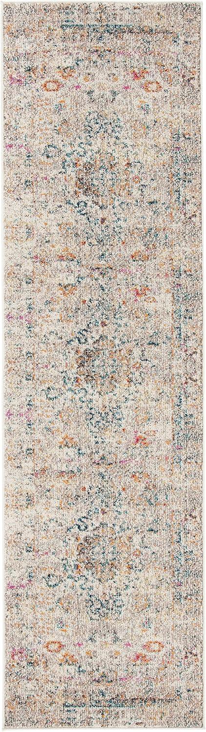 image:imageSAFAVIEH Madison Collection Area Rug 53 x 76 Cream amp Blue Boho Distressed Medallion Design NonShedding amp Easy Care Ideal for High Traffic Areas in Living Room Bedroom MAD474BGreyGold