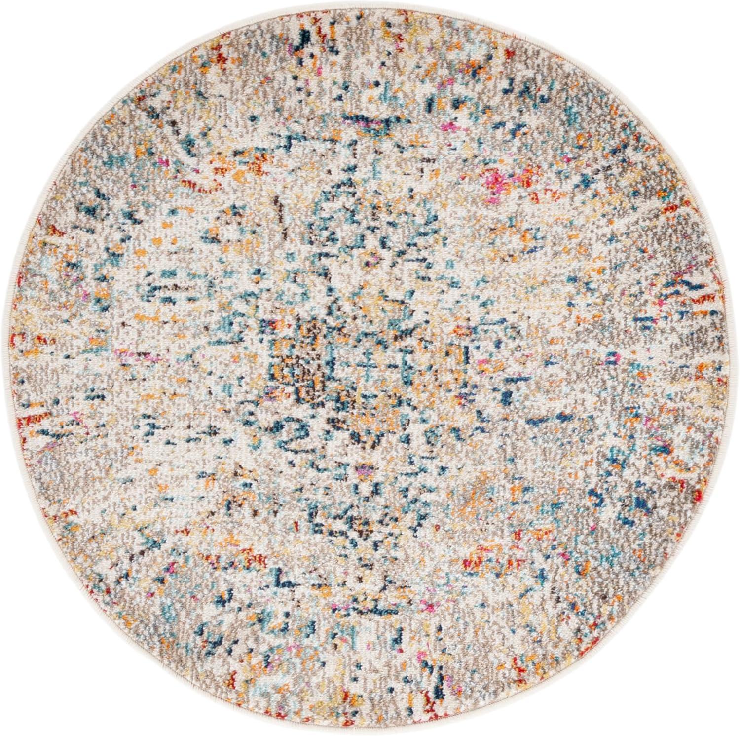 image:imageSAFAVIEH Madison Collection Area Rug 53 x 76 Cream amp Blue Boho Distressed Medallion Design NonShedding amp Easy Care Ideal for High Traffic Areas in Living Room Bedroom MAD474BGreyGold