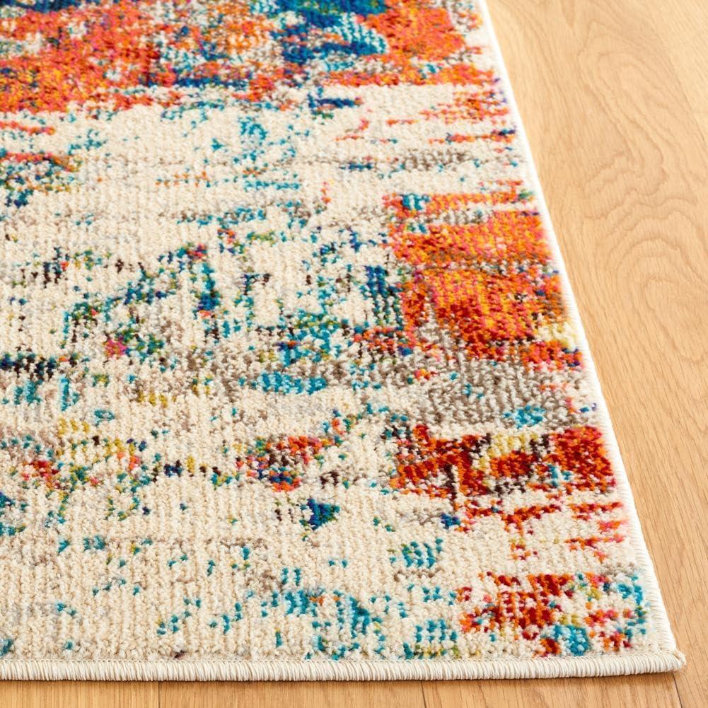 image:imageSAFAVIEH Madison Collection Area Rug 53 x 76 Cream amp Orange Modern Abstract Design NonShedding amp Easy Care Ideal for High Traffic Areas in Living Room Bedroom MAD478BGreenRust