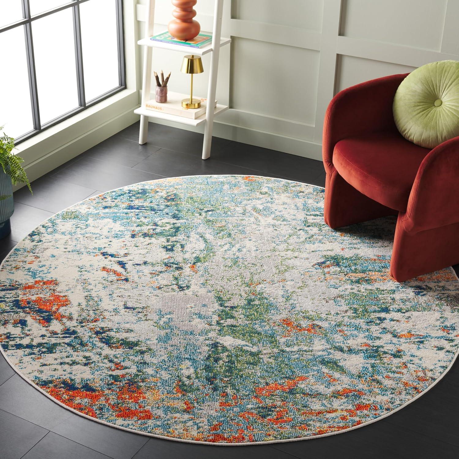 image:imageSAFAVIEH Madison Collection Area Rug 53 x 76 Cream amp Orange Modern Abstract Design NonShedding amp Easy Care Ideal for High Traffic Areas in Living Room Bedroom MAD478BGreenRust