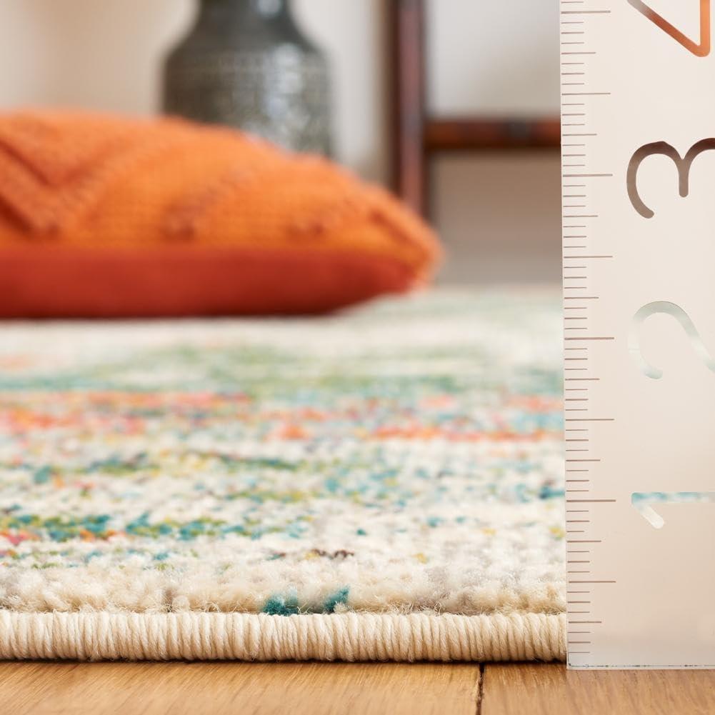 image:imageSAFAVIEH Madison Collection Area Rug 53 x 76 Cream amp Orange Modern Abstract Design NonShedding amp Easy Care Ideal for High Traffic Areas in Living Room Bedroom MAD478BGreenRust