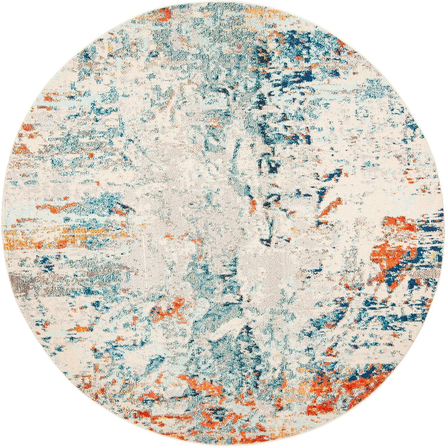 image:imageSAFAVIEH Madison Collection Area Rug 53 x 76 Cream amp Orange Modern Abstract Design NonShedding amp Easy Care Ideal for High Traffic Areas in Living Room Bedroom MAD478BCreamOrange