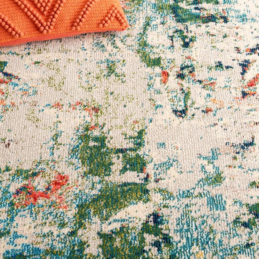 image:imageSAFAVIEH Madison Collection Area Rug 53 x 76 Cream amp Orange Modern Abstract Design NonShedding amp Easy Care Ideal for High Traffic Areas in Living Room Bedroom MAD478BGreenRust