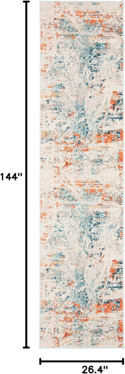 image:imageSAFAVIEH Madison Collection Area Rug 53 x 76 Cream amp Orange Modern Abstract Design NonShedding amp Easy Care Ideal for High Traffic Areas in Living Room Bedroom MAD478BCreamOrange