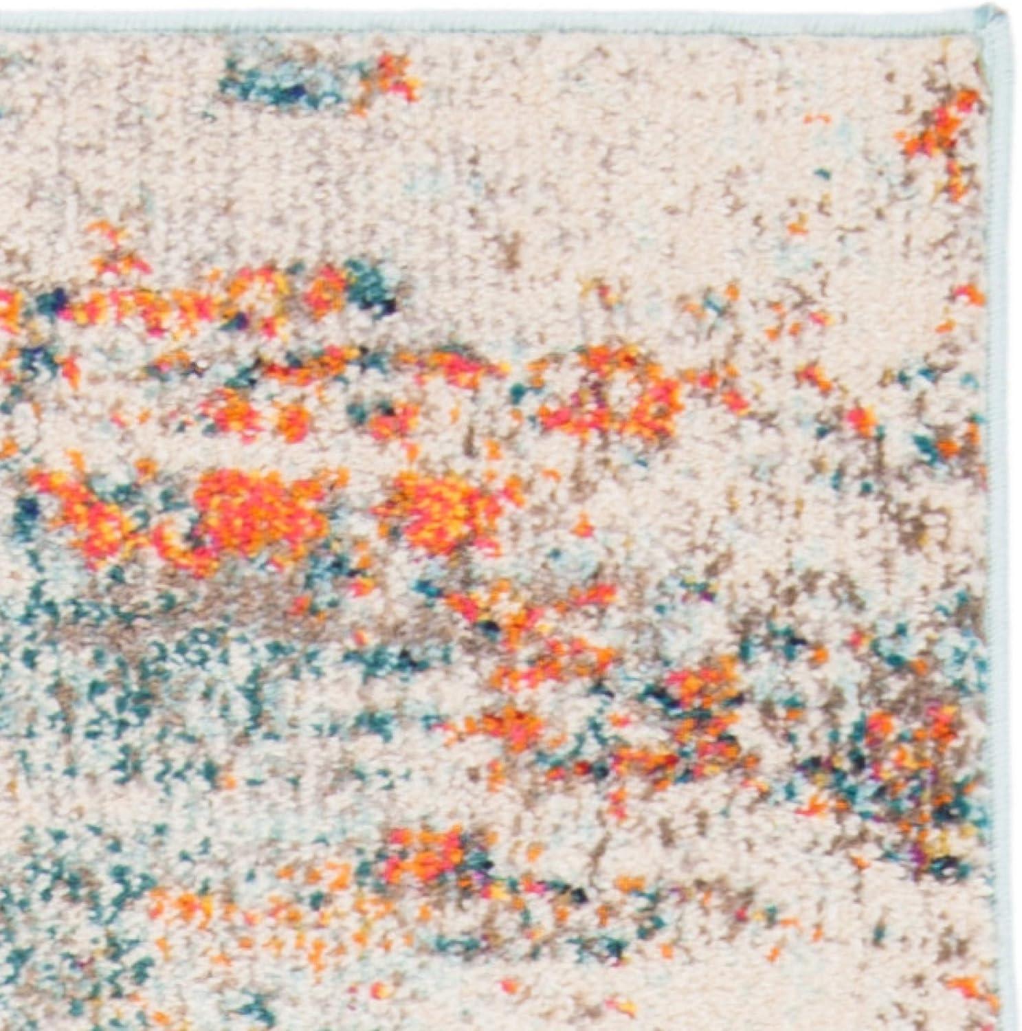 image:imageSAFAVIEH Madison Collection Area Rug 53 x 76 Cream amp Orange Modern Abstract Design NonShedding amp Easy Care Ideal for High Traffic Areas in Living Room Bedroom MAD478BCreamOrange