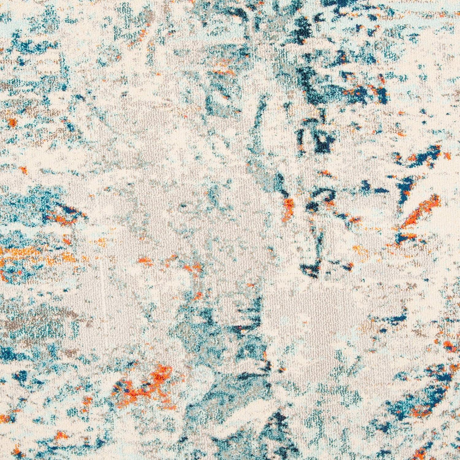 image:imageSAFAVIEH Madison Collection Area Rug 53 x 76 Cream amp Orange Modern Abstract Design NonShedding amp Easy Care Ideal for High Traffic Areas in Living Room Bedroom MAD478BCreamOrange