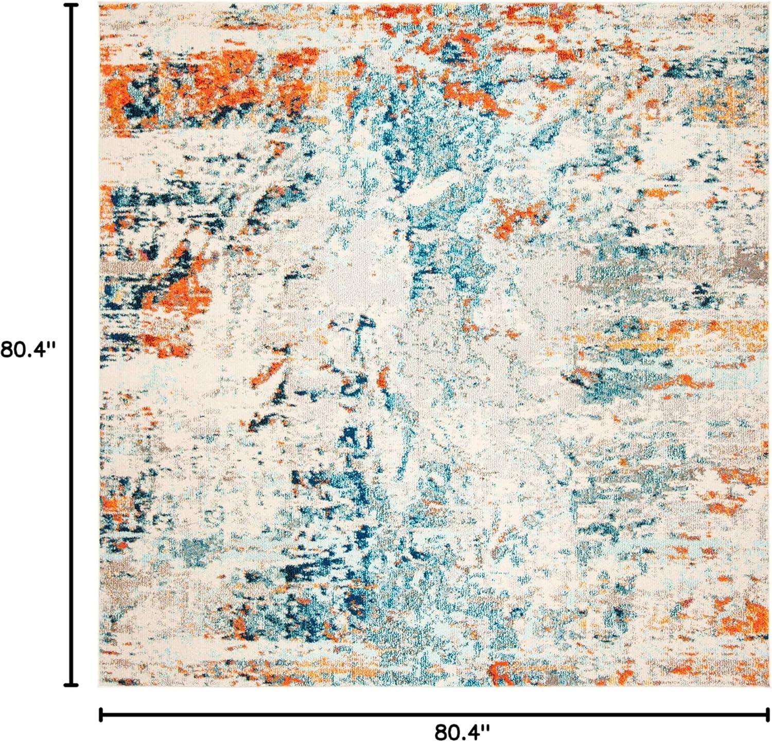 image:imageSAFAVIEH Madison Collection Area Rug 53 x 76 Cream amp Orange Modern Abstract Design NonShedding amp Easy Care Ideal for High Traffic Areas in Living Room Bedroom MAD478BCreamOrange