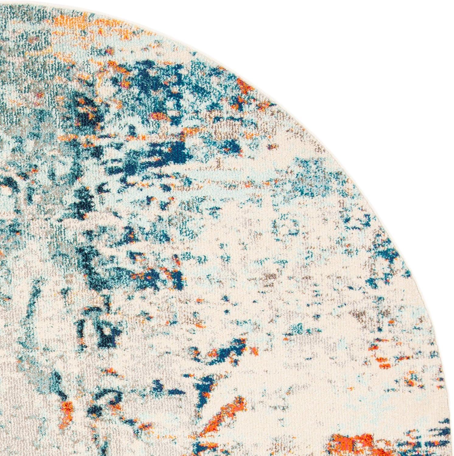 image:imageSAFAVIEH Madison Collection Area Rug 53 x 76 Cream amp Orange Modern Abstract Design NonShedding amp Easy Care Ideal for High Traffic Areas in Living Room Bedroom MAD478BCreamOrange