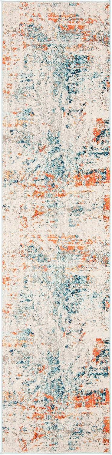 image:imageSAFAVIEH Madison Collection Area Rug 53 x 76 Cream amp Orange Modern Abstract Design NonShedding amp Easy Care Ideal for High Traffic Areas in Living Room Bedroom MAD478BCreamOrange