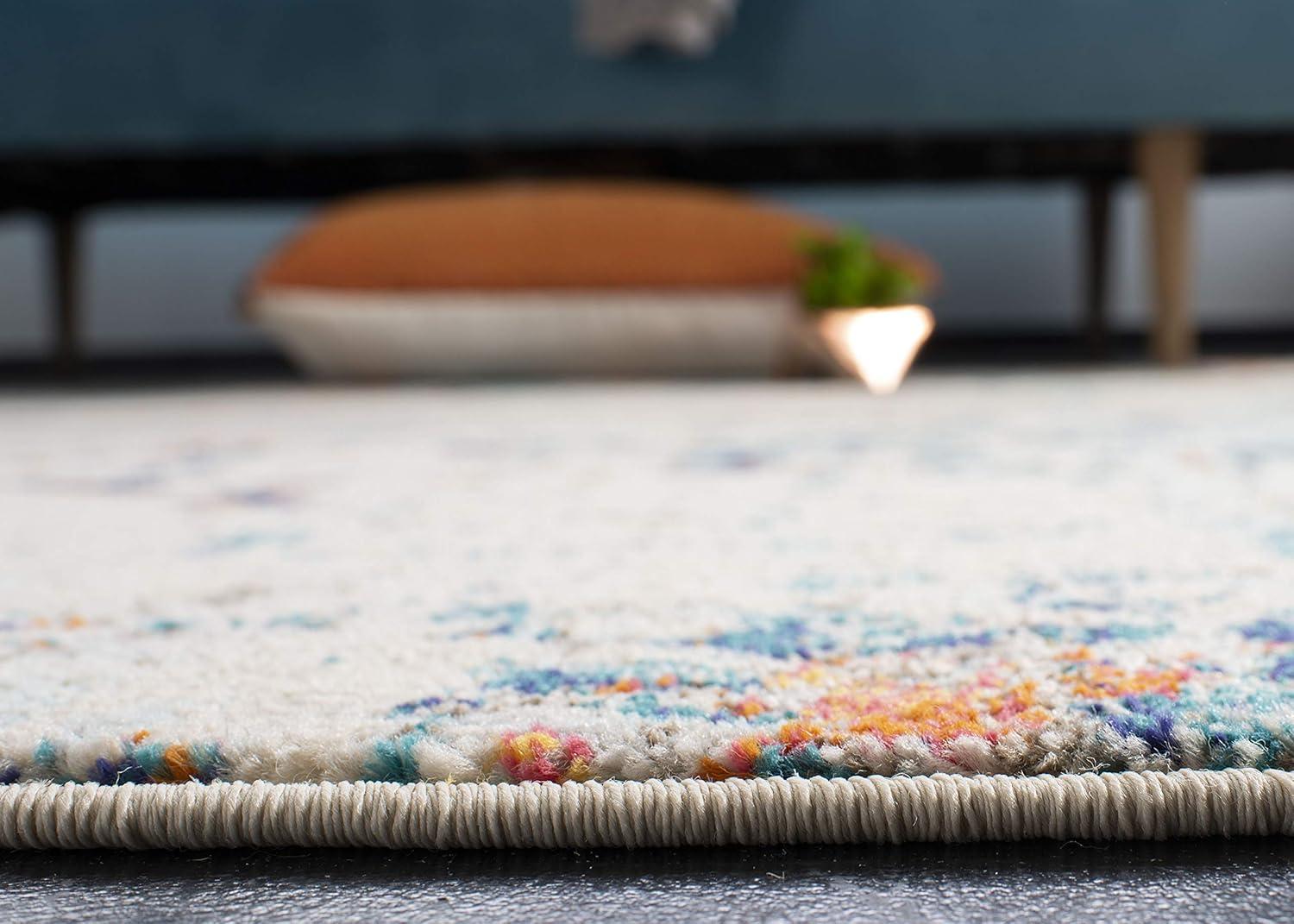 image:imageSAFAVIEH Madison Collection Area Rug 53 x 76 Cream amp Orange Modern Abstract Design NonShedding amp Easy Care Ideal for High Traffic Areas in Living Room Bedroom MAD478BCreamOrange