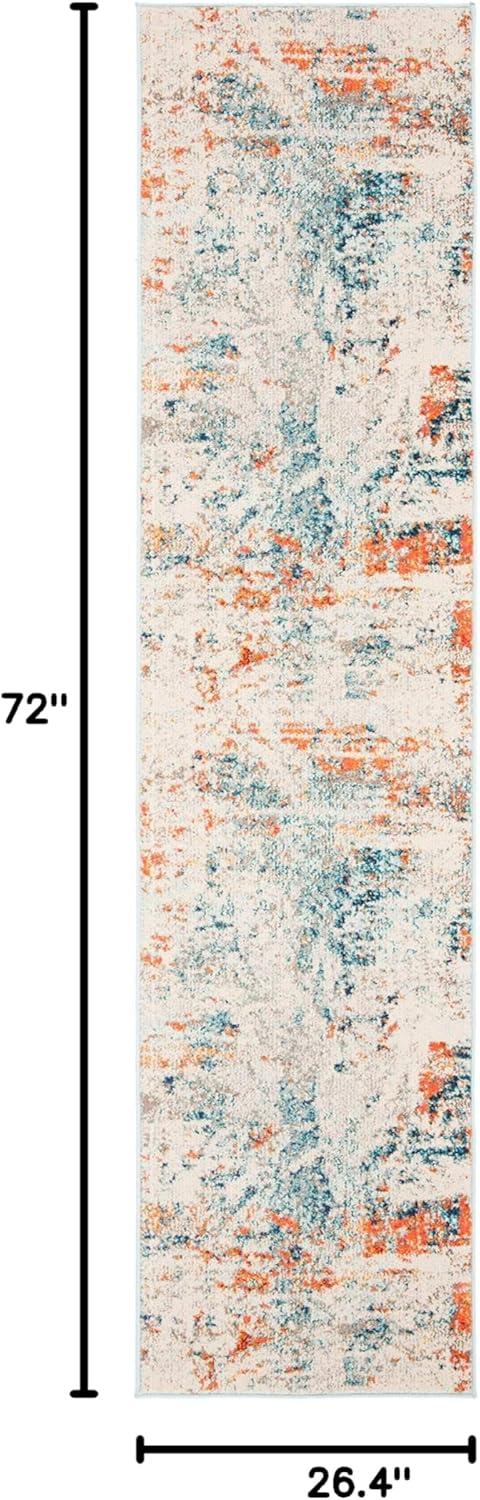 image:imageSAFAVIEH Madison Collection Area Rug 53 x 76 Cream amp Orange Modern Abstract Design NonShedding amp Easy Care Ideal for High Traffic Areas in Living Room Bedroom MAD478BCreamOrange