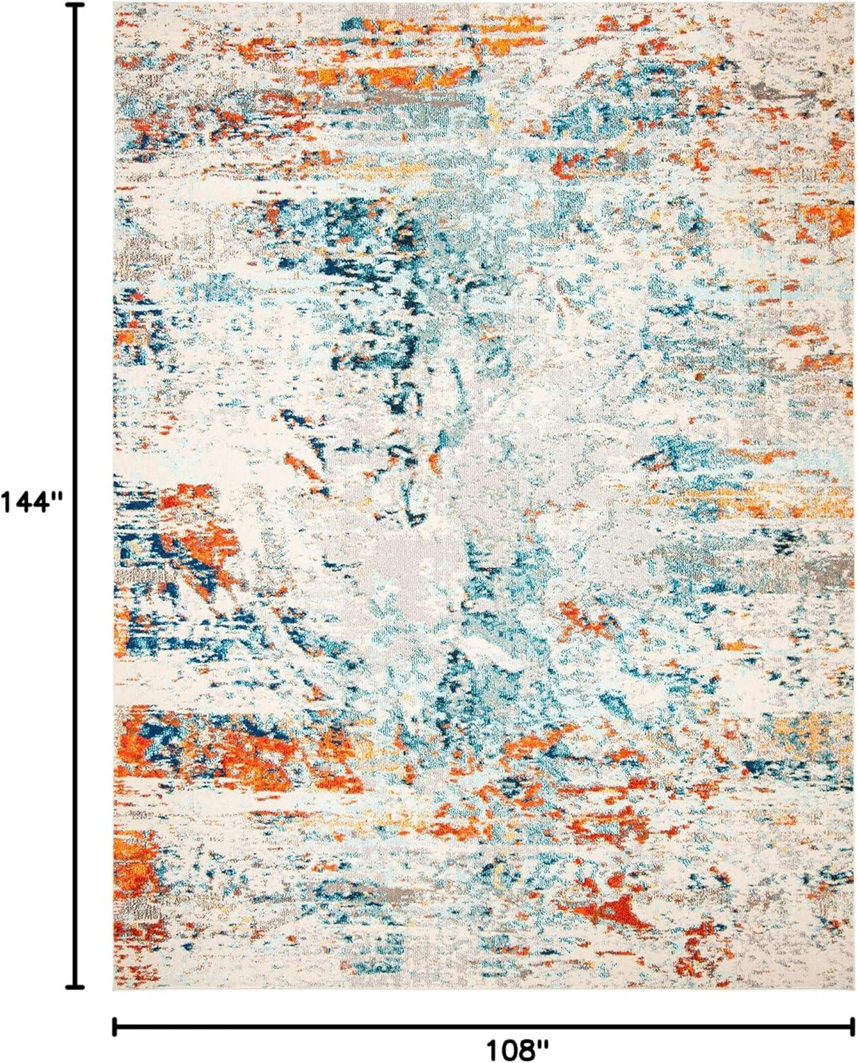 image:imageSAFAVIEH Madison Collection Area Rug 53 x 76 Cream amp Orange Modern Abstract Design NonShedding amp Easy Care Ideal for High Traffic Areas in Living Room Bedroom MAD478BCreamOrange