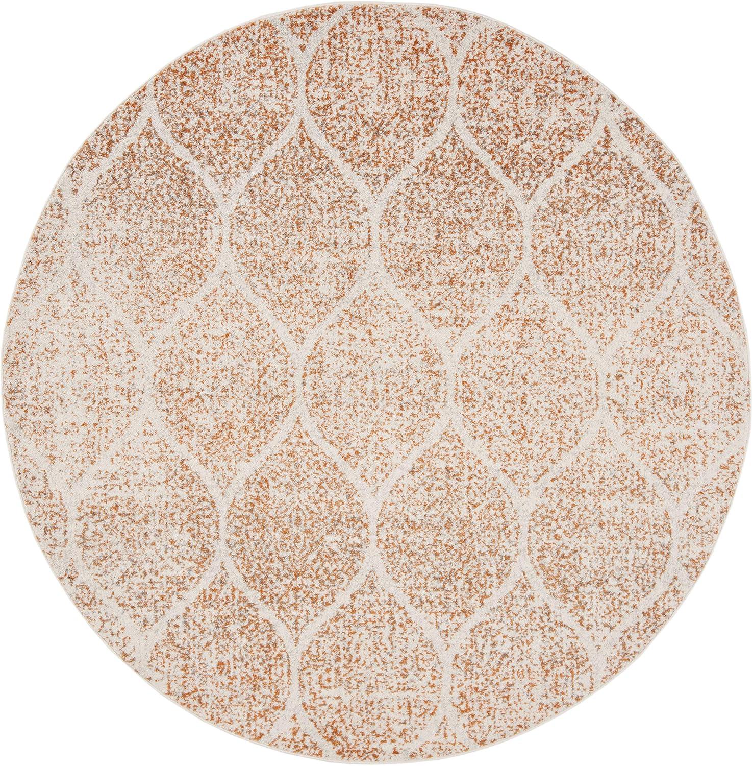 image:imageSAFAVIEH Madison Collection Area Rug 53 x 76 Creme amp Yellow Glam Ogee Trellis Distressed Design NonShedding amp Easy Care Ideal for High Traffic Areas in Living Room Bedroom MAD604CCreamOrange