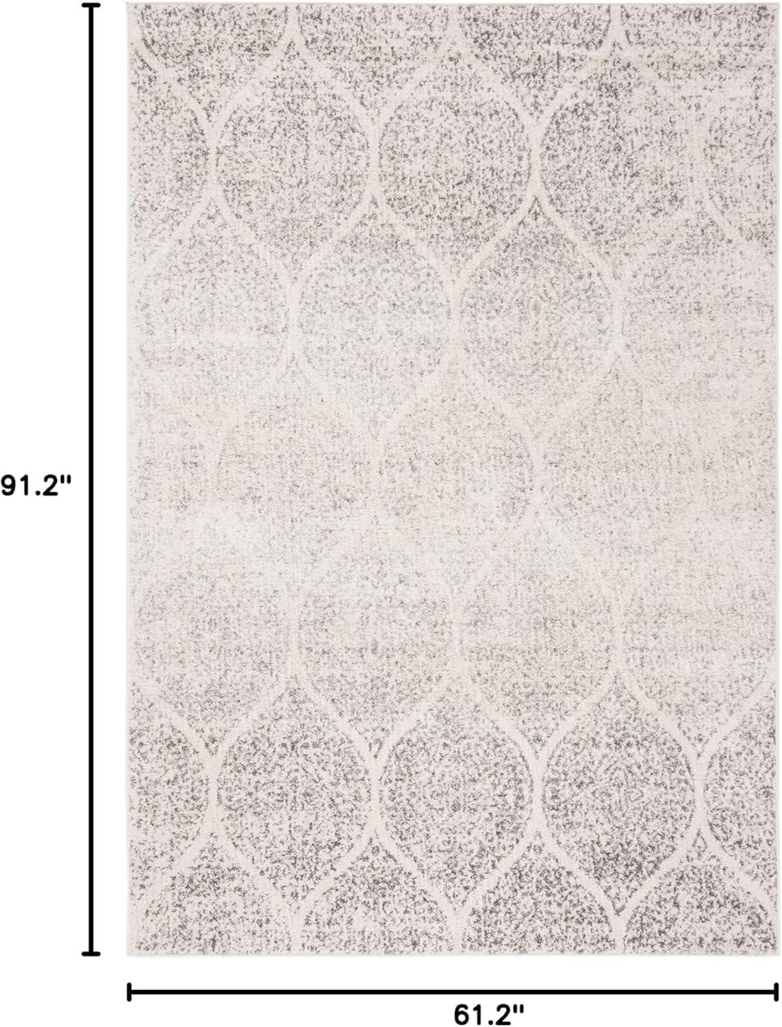 image:imageSAFAVIEH Madison Collection Area Rug 53 x 76 Creme amp Yellow Glam Ogee Trellis Distressed Design NonShedding amp Easy Care Ideal for High Traffic Areas in Living Room Bedroom MAD604CIvorySilver