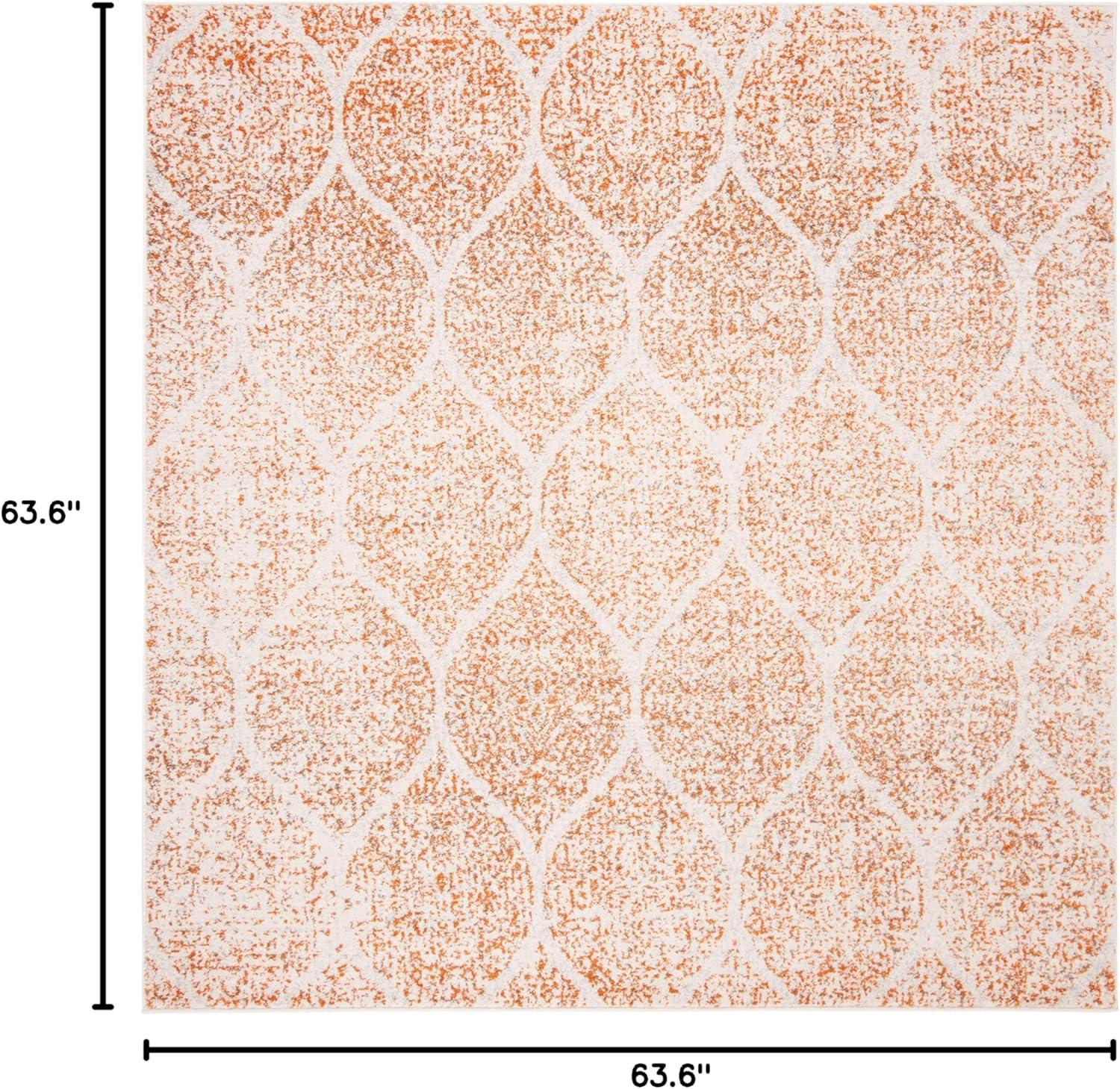 image:imageSAFAVIEH Madison Collection Area Rug 53 x 76 Creme amp Yellow Glam Ogee Trellis Distressed Design NonShedding amp Easy Care Ideal for High Traffic Areas in Living Room Bedroom MAD604CCreamOrange