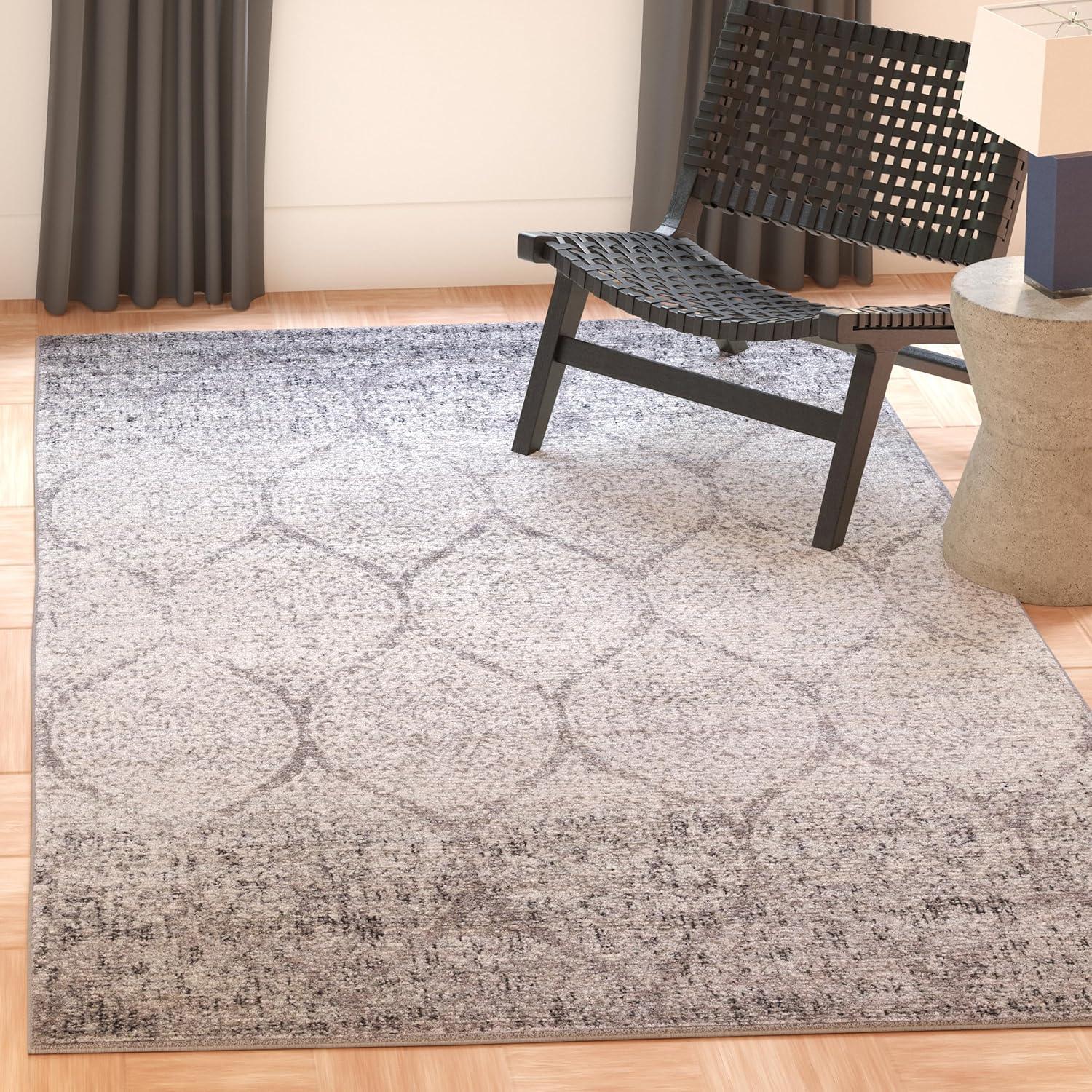 image:imageSAFAVIEH Madison Collection Area Rug 53 x 76 Creme amp Yellow Glam Ogee Trellis Distressed Design NonShedding amp Easy Care Ideal for High Traffic Areas in Living Room Bedroom MAD604CGreyIvory