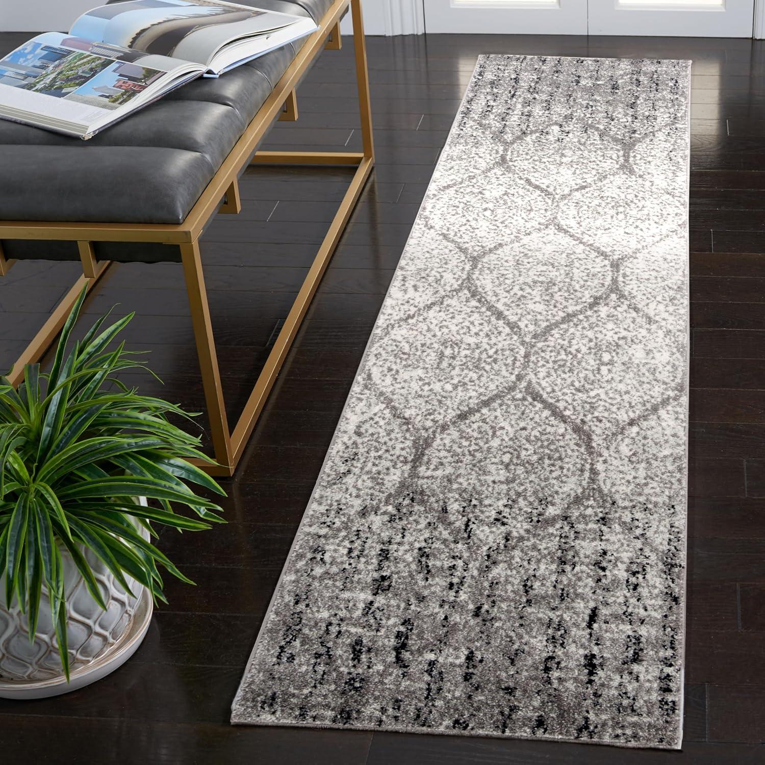 image:imageSAFAVIEH Madison Collection Area Rug 53 x 76 Creme amp Yellow Glam Ogee Trellis Distressed Design NonShedding amp Easy Care Ideal for High Traffic Areas in Living Room Bedroom MAD604CGreyIvory