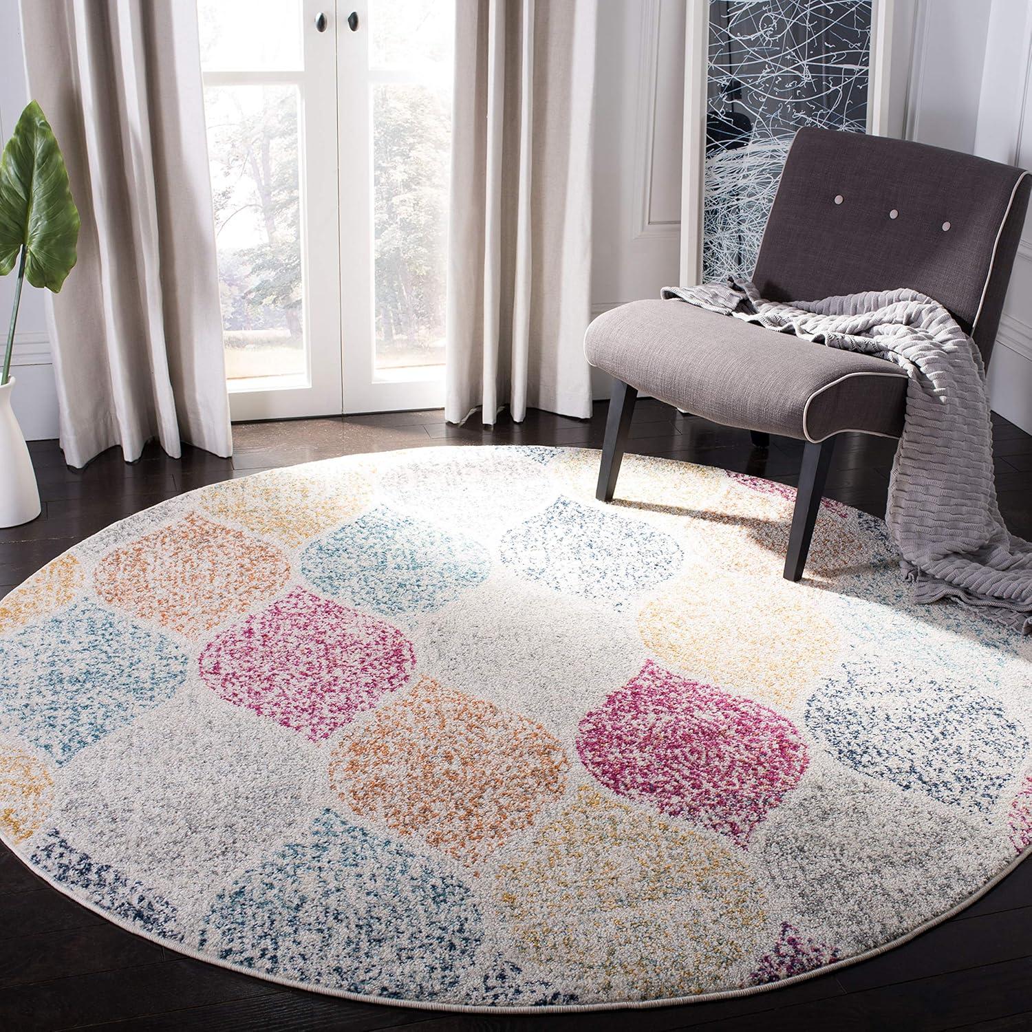 image:imageSAFAVIEH Madison Collection Area Rug 53 x 76 Creme amp Yellow Glam Ogee Trellis Distressed Design NonShedding amp Easy Care Ideal for High Traffic Areas in Living Room Bedroom MAD604CCremeYellow