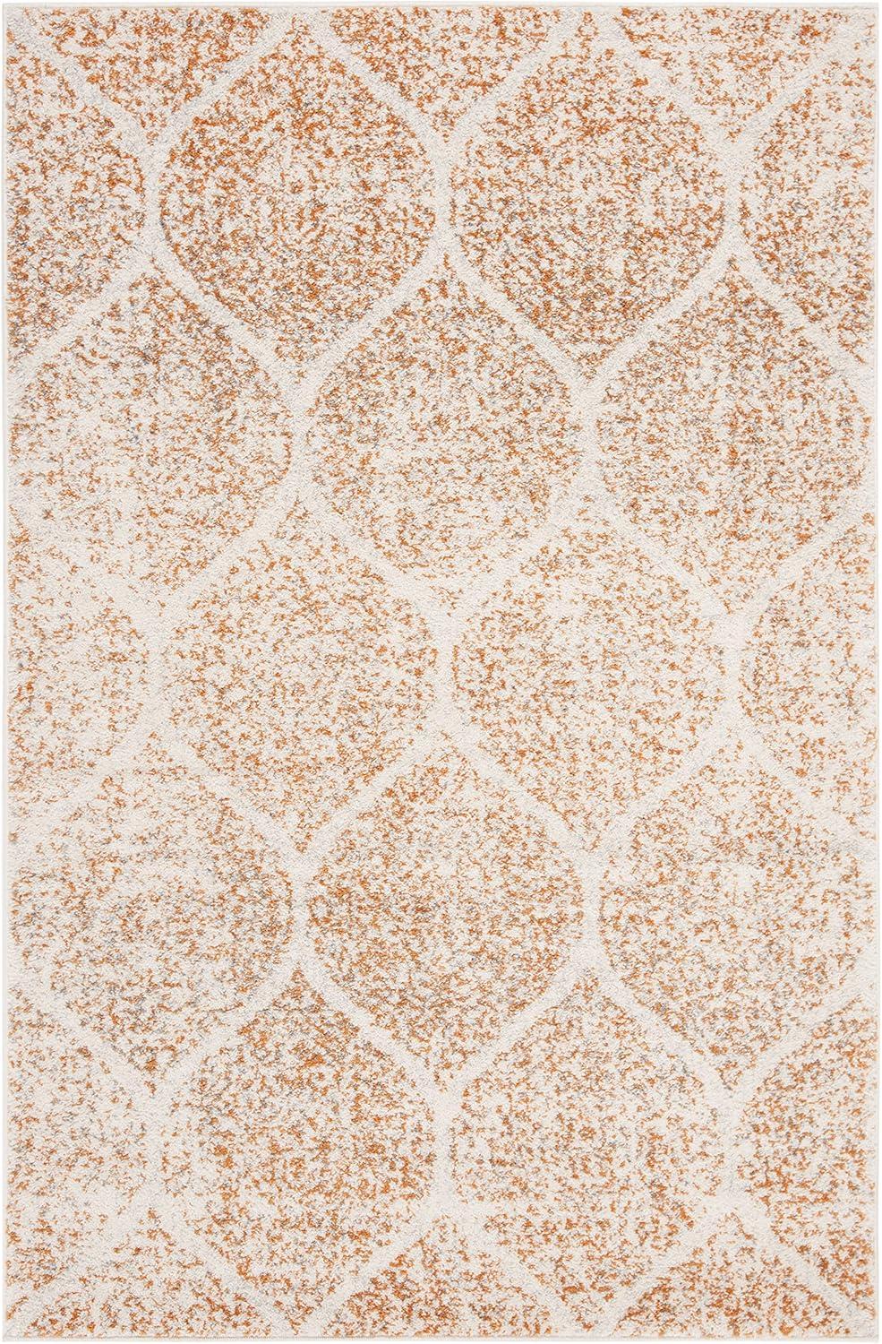image:imageSAFAVIEH Madison Collection Area Rug 53 x 76 Creme amp Yellow Glam Ogee Trellis Distressed Design NonShedding amp Easy Care Ideal for High Traffic Areas in Living Room Bedroom MAD604CCreamOrange