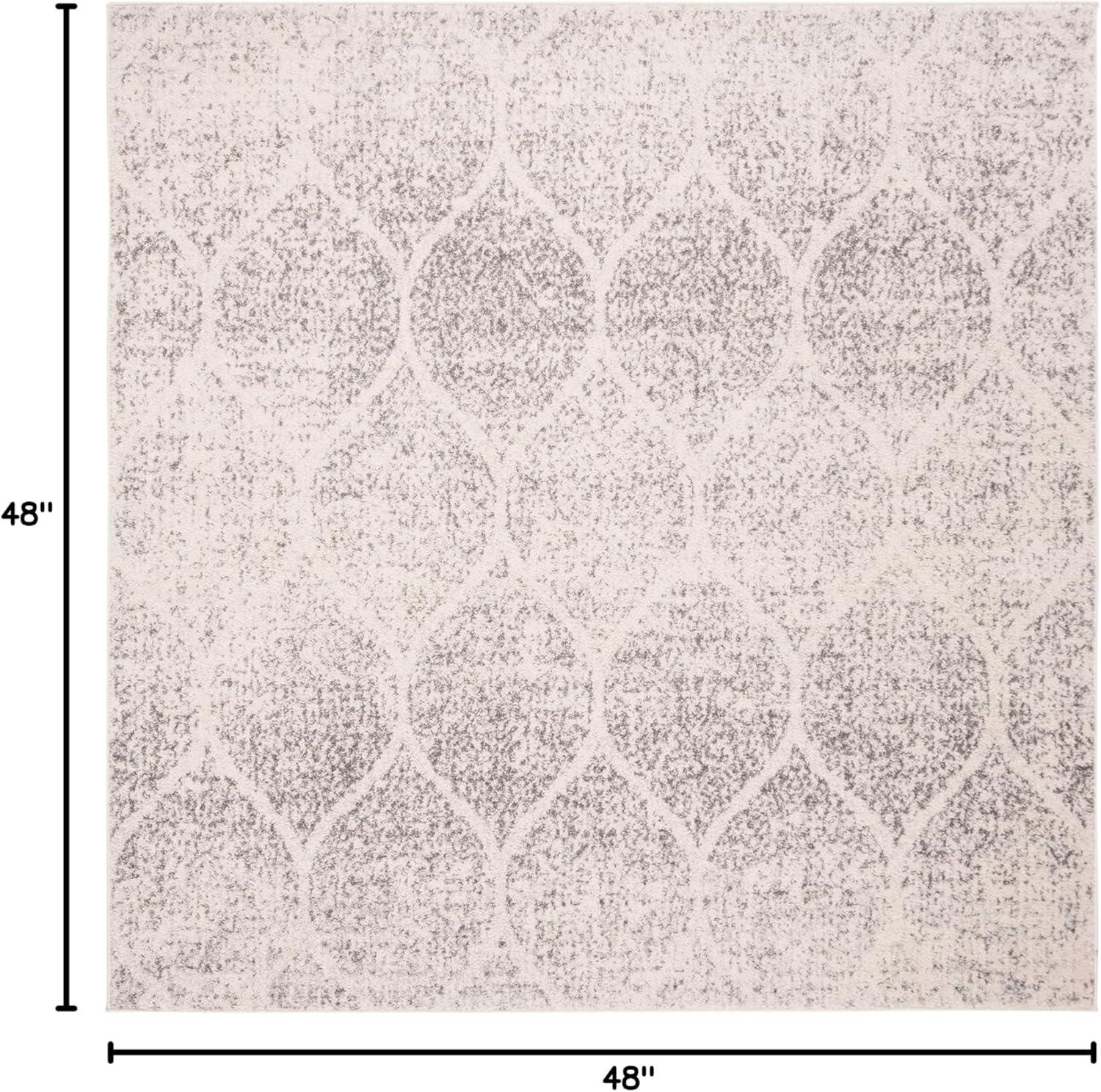 image:imageSAFAVIEH Madison Collection Area Rug 53 x 76 Creme amp Yellow Glam Ogee Trellis Distressed Design NonShedding amp Easy Care Ideal for High Traffic Areas in Living Room Bedroom MAD604CIvorySilver