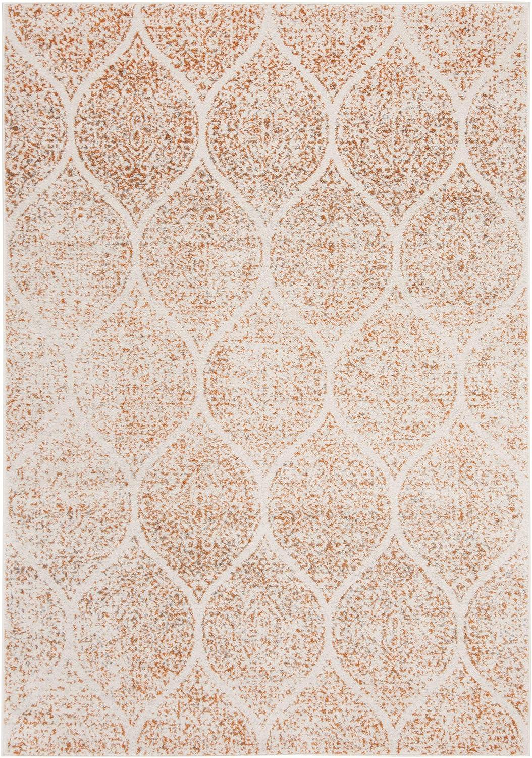 image:imageSAFAVIEH Madison Collection Area Rug 53 x 76 Creme amp Yellow Glam Ogee Trellis Distressed Design NonShedding amp Easy Care Ideal for High Traffic Areas in Living Room Bedroom MAD604CCreamOrange