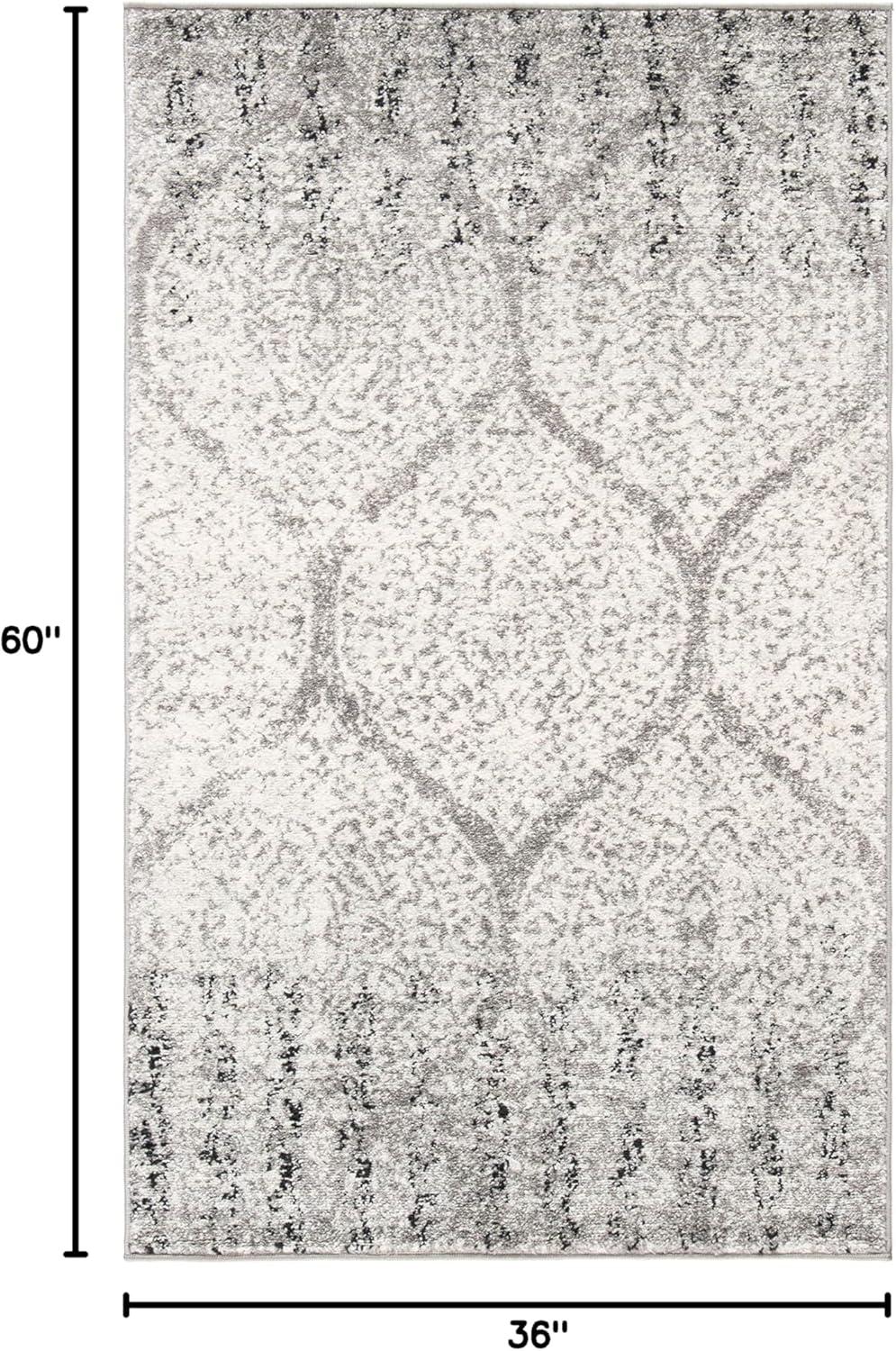 image:imageSAFAVIEH Madison Collection Area Rug 53 x 76 Creme amp Yellow Glam Ogee Trellis Distressed Design NonShedding amp Easy Care Ideal for High Traffic Areas in Living Room Bedroom MAD604CGreyIvory