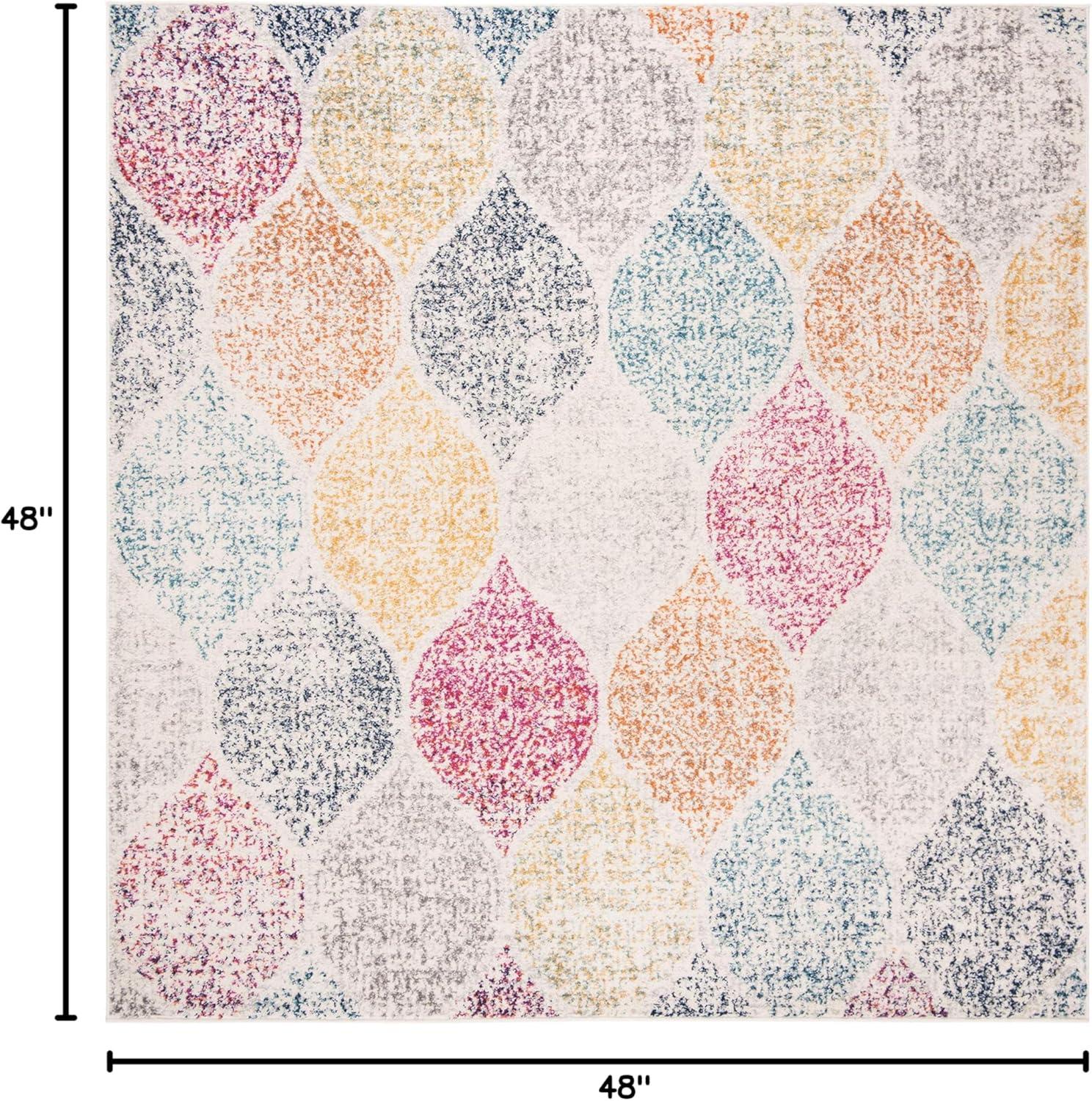 image:imageSAFAVIEH Madison Collection Area Rug 53 x 76 Creme amp Yellow Glam Ogee Trellis Distressed Design NonShedding amp Easy Care Ideal for High Traffic Areas in Living Room Bedroom MAD604CCremeYellow