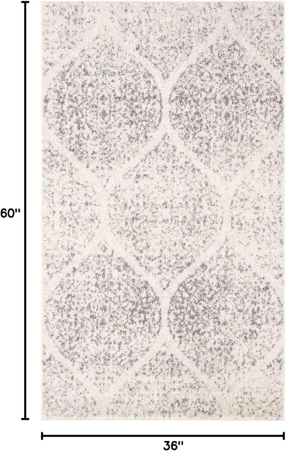 image:imageSAFAVIEH Madison Collection Area Rug 53 x 76 Creme amp Yellow Glam Ogee Trellis Distressed Design NonShedding amp Easy Care Ideal for High Traffic Areas in Living Room Bedroom MAD604CIvorySilver