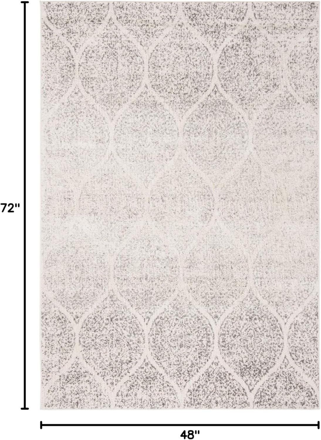 image:imageSAFAVIEH Madison Collection Area Rug 53 x 76 Creme amp Yellow Glam Ogee Trellis Distressed Design NonShedding amp Easy Care Ideal for High Traffic Areas in Living Room Bedroom MAD604CIvorySilver