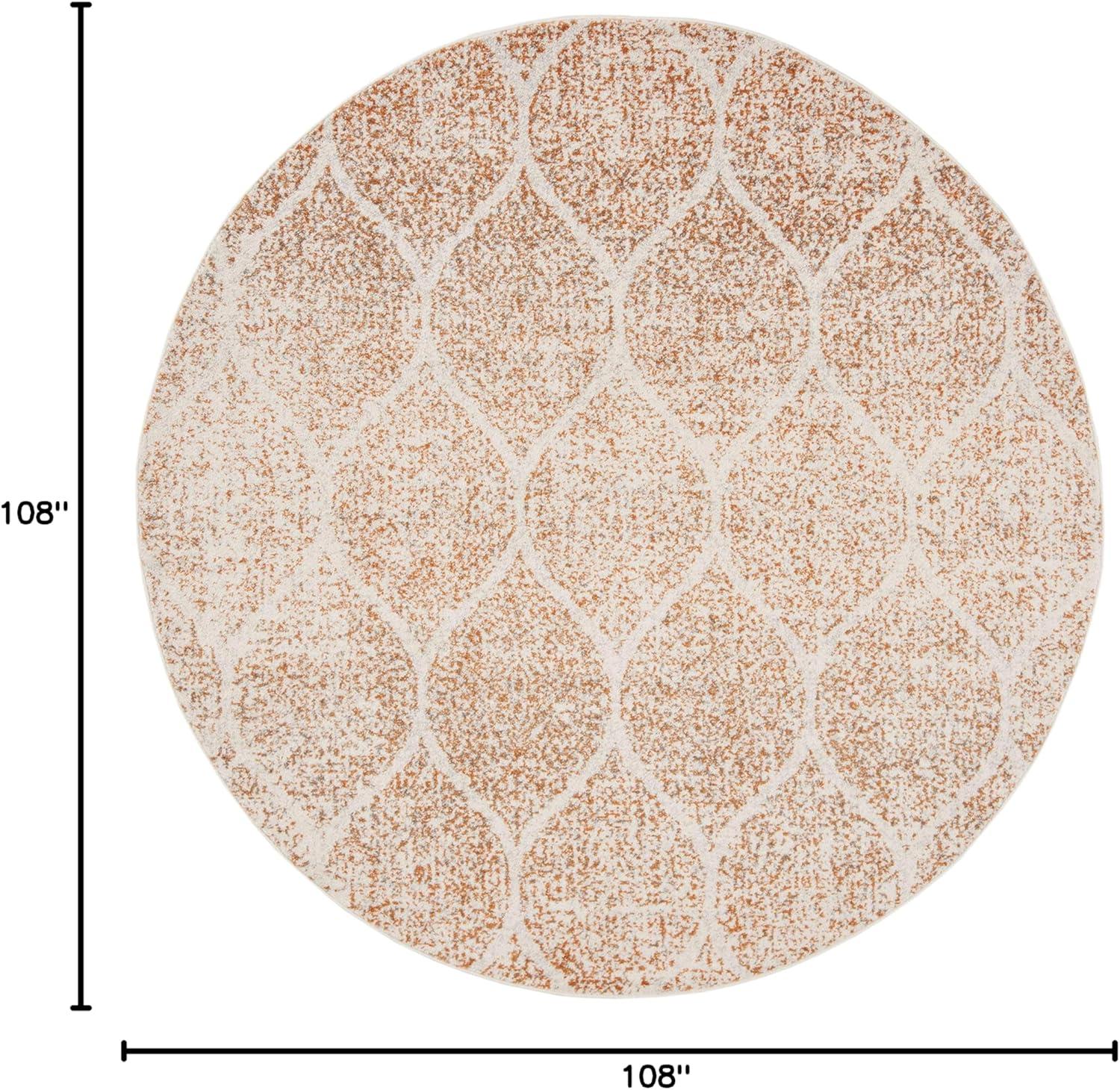 image:imageSAFAVIEH Madison Collection Area Rug 53 x 76 Creme amp Yellow Glam Ogee Trellis Distressed Design NonShedding amp Easy Care Ideal for High Traffic Areas in Living Room Bedroom MAD604CCreamOrange