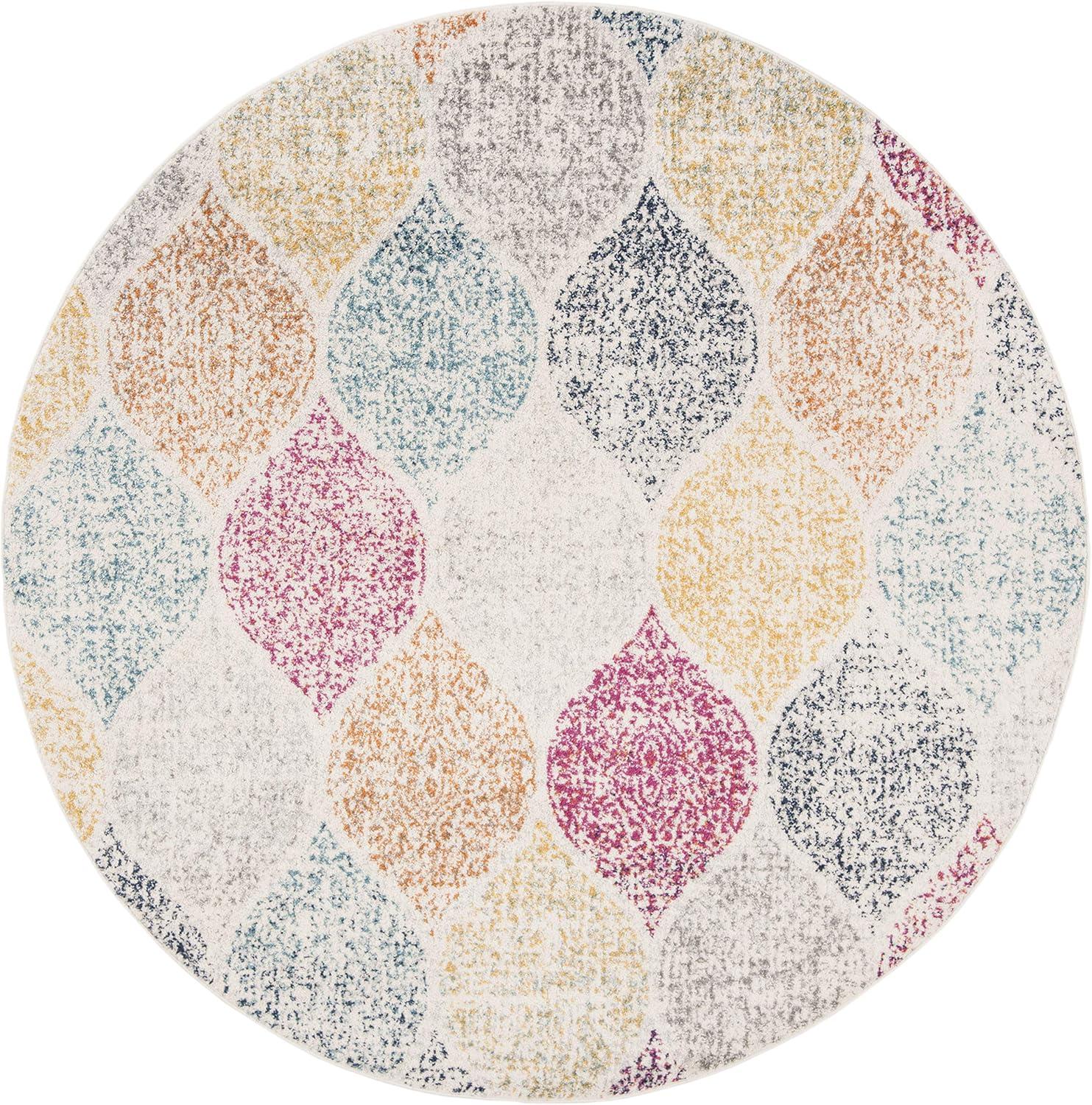 image:imageSAFAVIEH Madison Collection Area Rug 53 x 76 Creme amp Yellow Glam Ogee Trellis Distressed Design NonShedding amp Easy Care Ideal for High Traffic Areas in Living Room Bedroom MAD604CCremeYellow