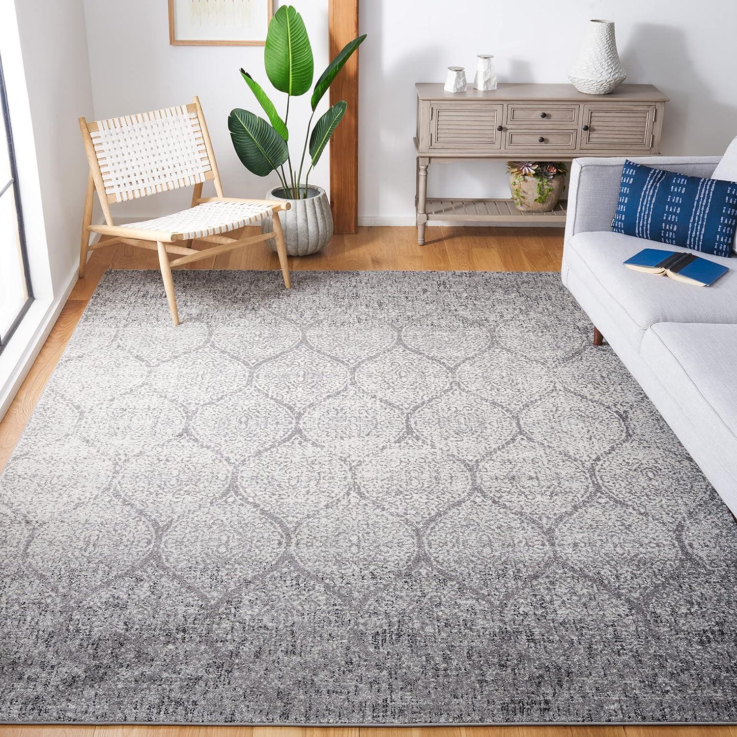 image:imageSAFAVIEH Madison Collection Area Rug 53 x 76 Creme amp Yellow Glam Ogee Trellis Distressed Design NonShedding amp Easy Care Ideal for High Traffic Areas in Living Room Bedroom MAD604CGreyIvory