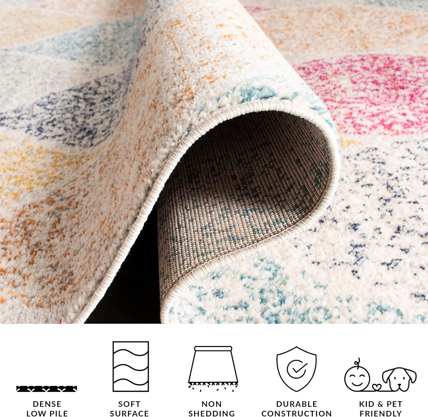 image:imageSAFAVIEH Madison Collection Area Rug 53 x 76 Creme amp Yellow Glam Ogee Trellis Distressed Design NonShedding amp Easy Care Ideal for High Traffic Areas in Living Room Bedroom MAD604CCremeYellow