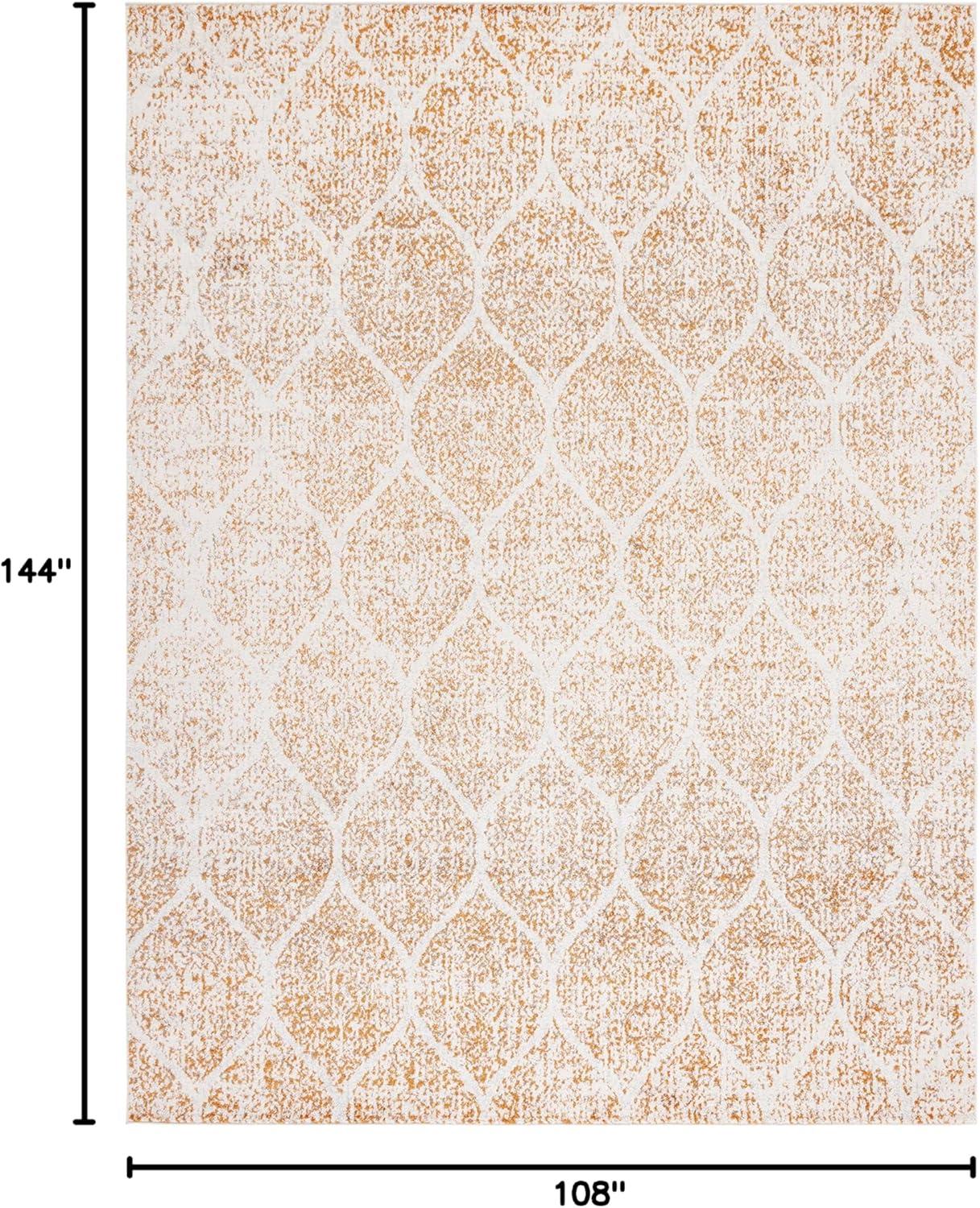 image:imageSAFAVIEH Madison Collection Area Rug 53 x 76 Creme amp Yellow Glam Ogee Trellis Distressed Design NonShedding amp Easy Care Ideal for High Traffic Areas in Living Room Bedroom MAD604CCreamOrange