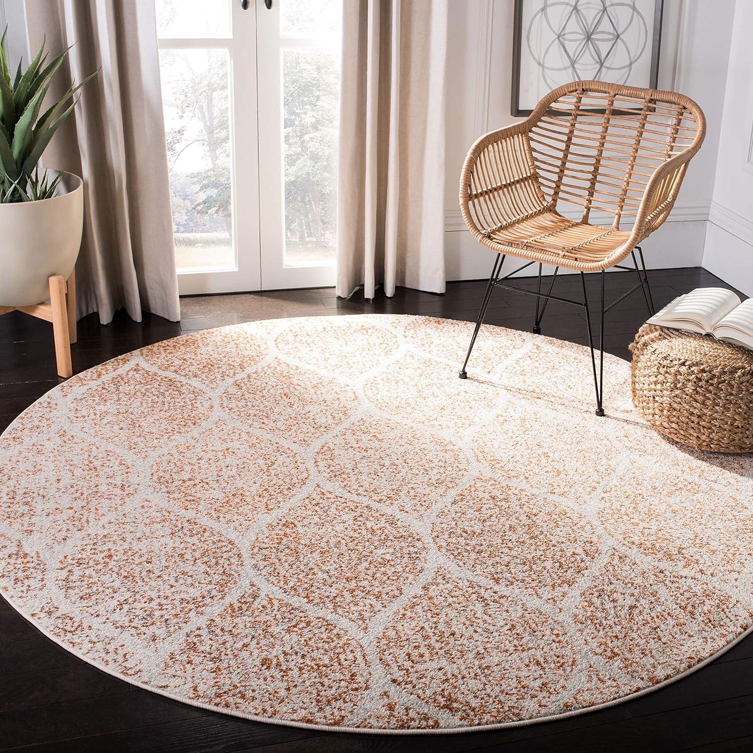 image:imageSAFAVIEH Madison Collection Area Rug 53 x 76 Creme amp Yellow Glam Ogee Trellis Distressed Design NonShedding amp Easy Care Ideal for High Traffic Areas in Living Room Bedroom MAD604CCreamOrange