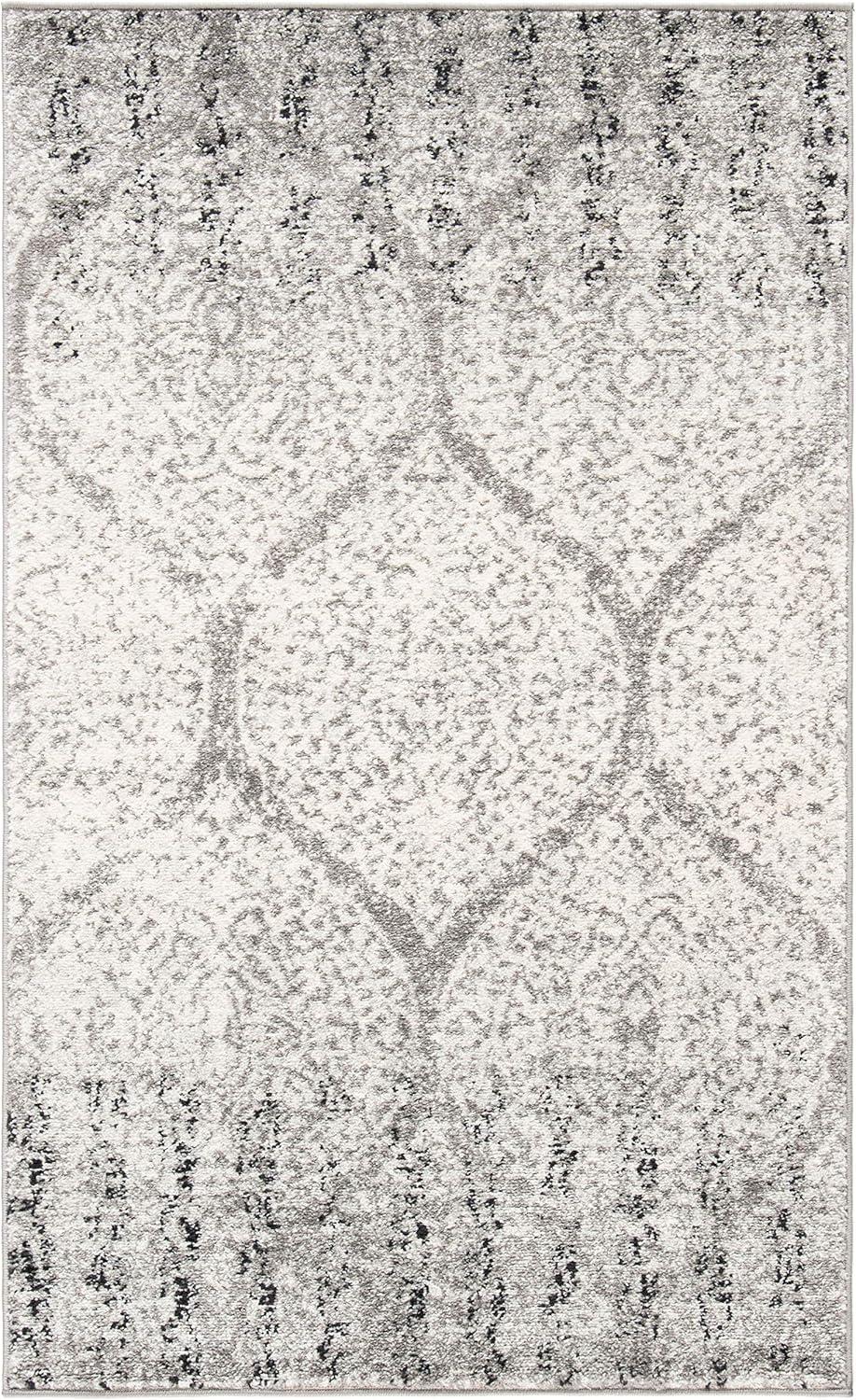 image:imageSAFAVIEH Madison Collection Area Rug 53 x 76 Creme amp Yellow Glam Ogee Trellis Distressed Design NonShedding amp Easy Care Ideal for High Traffic Areas in Living Room Bedroom MAD604CGreyIvory