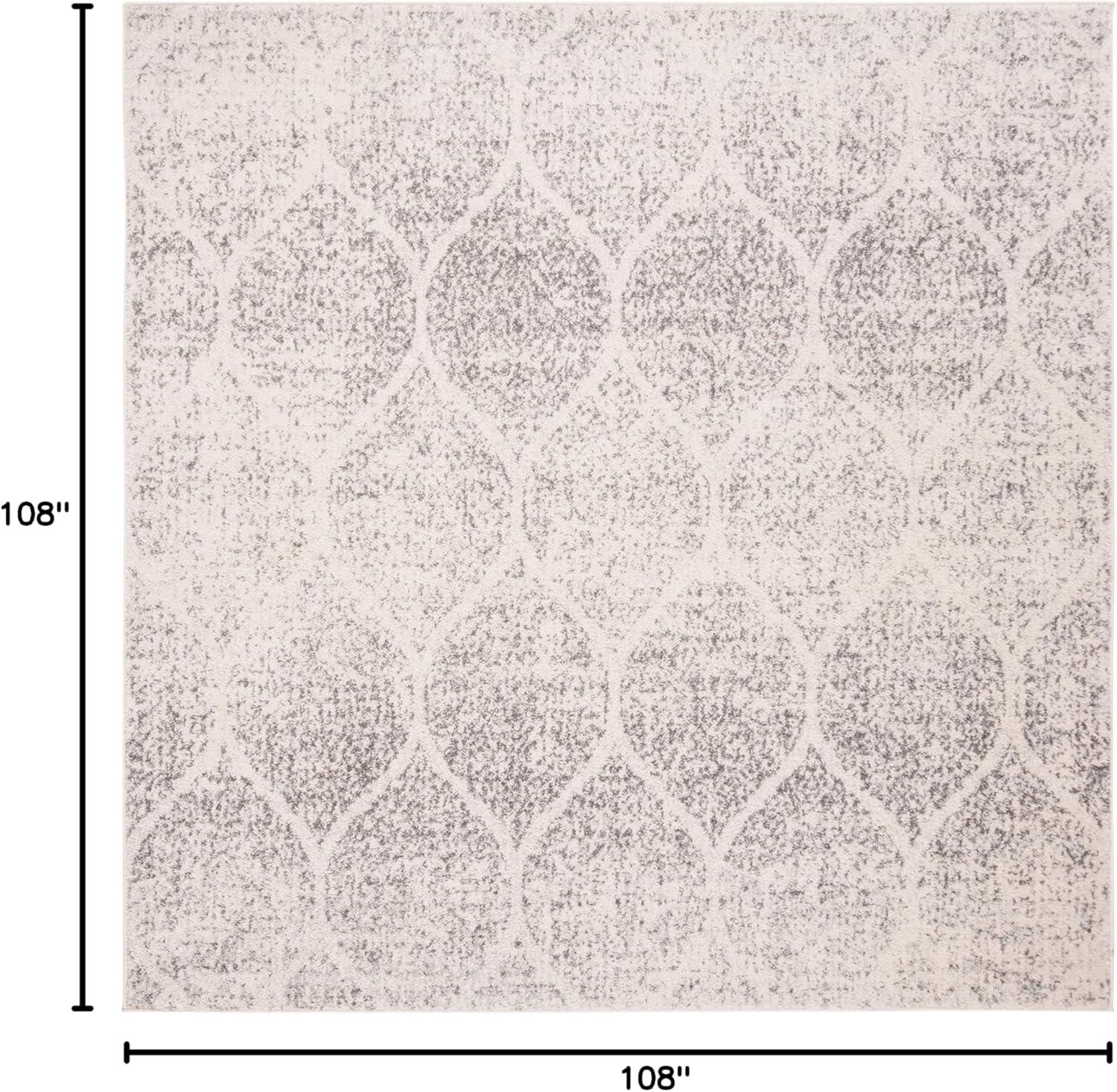 image:imageSAFAVIEH Madison Collection Area Rug 53 x 76 Creme amp Yellow Glam Ogee Trellis Distressed Design NonShedding amp Easy Care Ideal for High Traffic Areas in Living Room Bedroom MAD604CIvorySilver