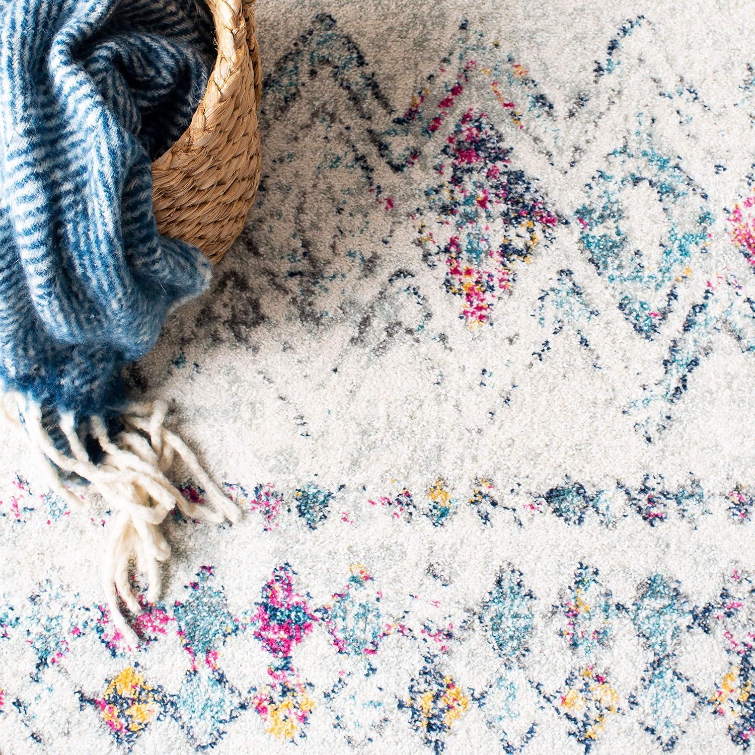 image:imageSAFAVIEH Madison Collection Area Rug 53 x 76 Grey amp Purple Moroccan Boho Distressed Design NonShedding amp Easy Care Ideal for High Traffic Areas in Living Room Bedroom MAD798J