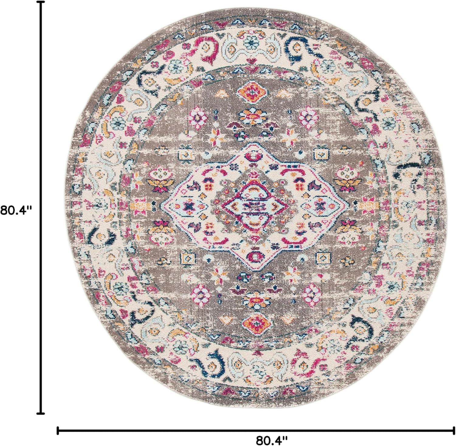 image:imageSAFAVIEH Madison Collection Area Rug 53 x 76 Orange amp Ivory Boho Chic Medallion Distressed Design NonShedding amp Easy Care Ideal for High Traffic Areas in Living Room Bedroom MAD468PTaupeIvory