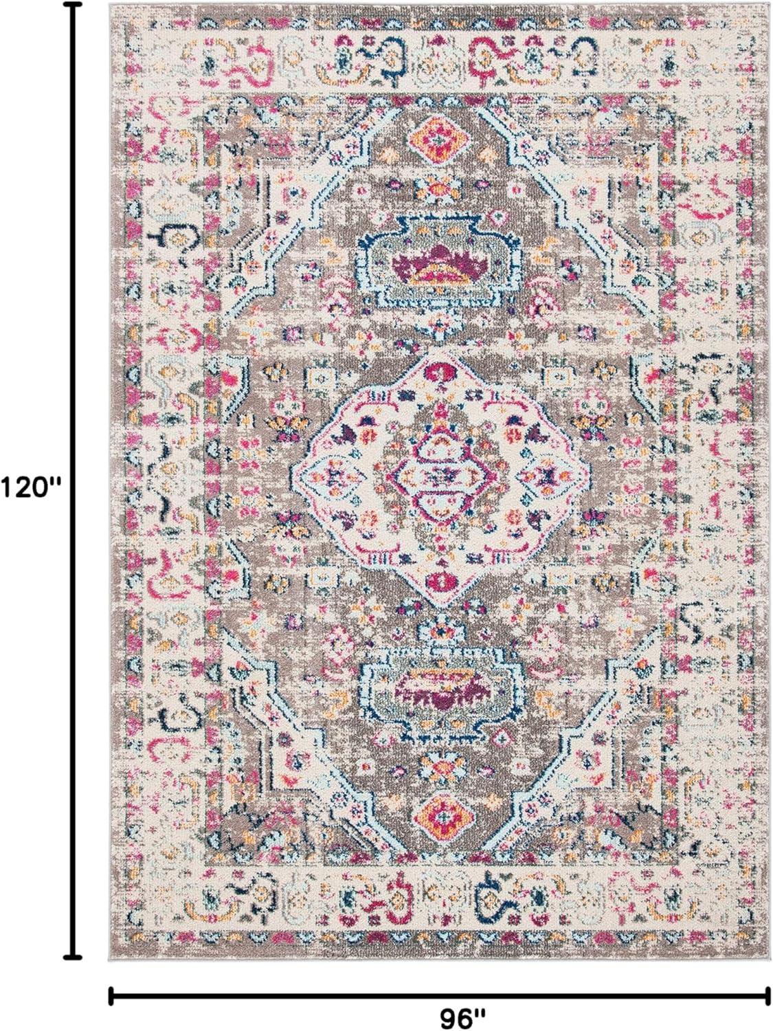 image:imageSAFAVIEH Madison Collection Area Rug 53 x 76 Orange amp Ivory Boho Chic Medallion Distressed Design NonShedding amp Easy Care Ideal for High Traffic Areas in Living Room Bedroom MAD468PTaupeIvory